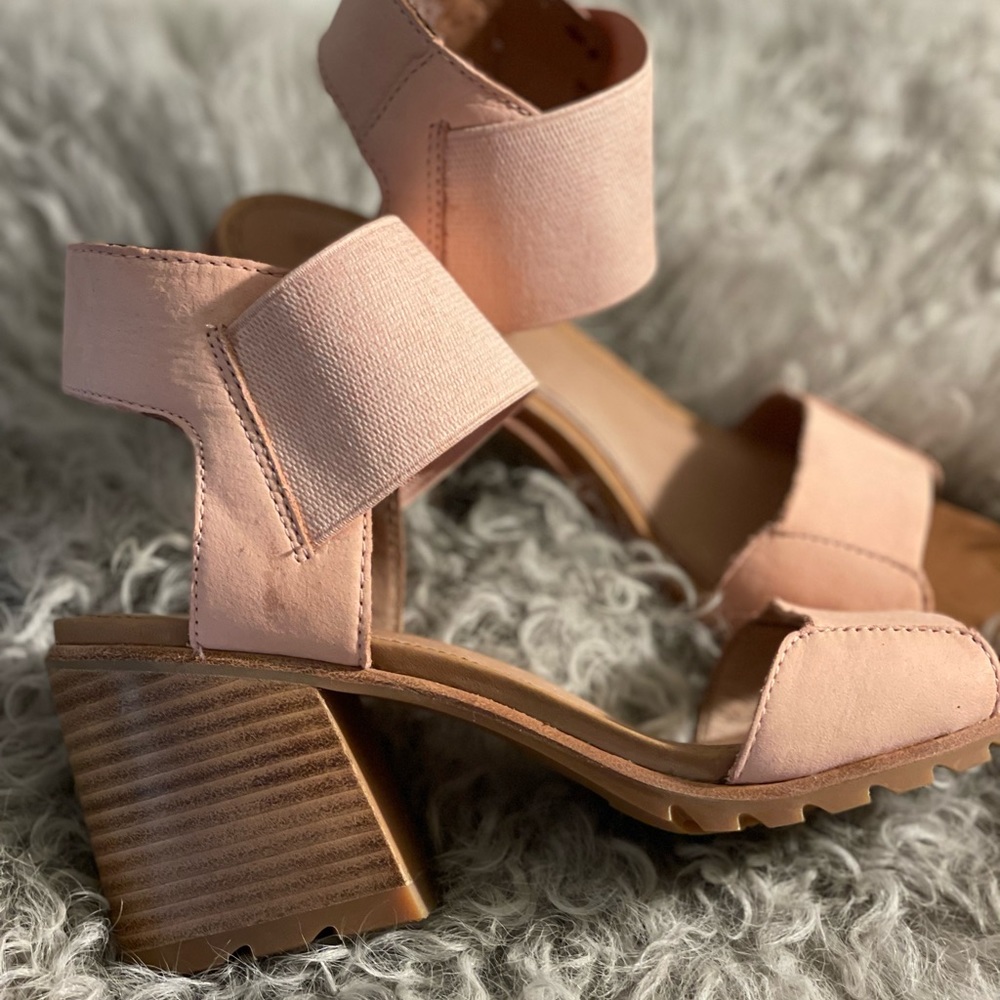 Sorel Pink Block Heel Sandals